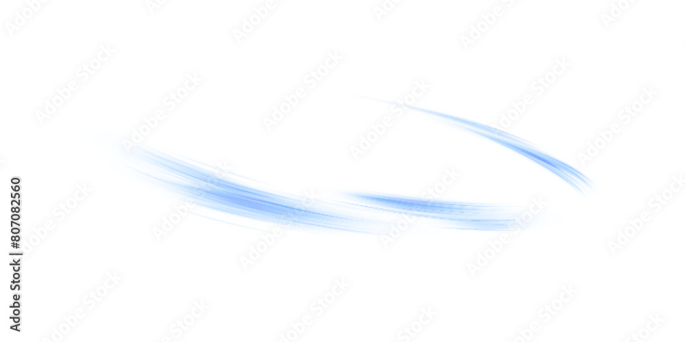 Poster dynamic bright blue lines with glow effect. abstract blue light lines effect on white background png