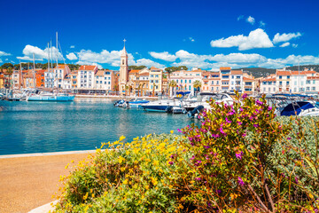 Town of Sanary sur Mer colorful waterfront view