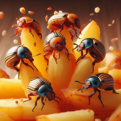 The Colorado potato beetle eats potatoes.	
