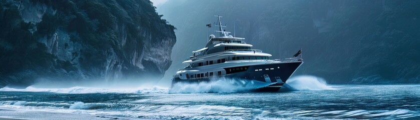A luxury yacht hits a hidden sandbar, causing a sudden jolt and fear among the elite passengers