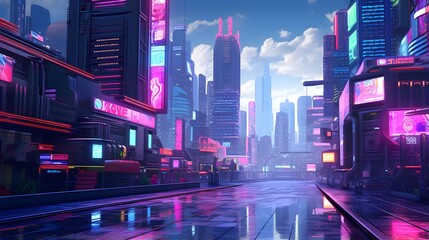 Modern city at night, 3d rendering. Computer digital drawing.