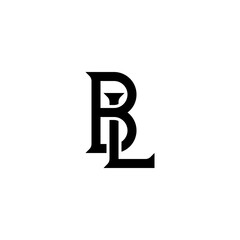 monogram letter  BL logo design