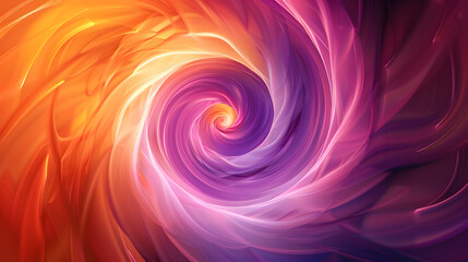 Bright orange purple flowing wavy spiral abstract background. Generative AI AI