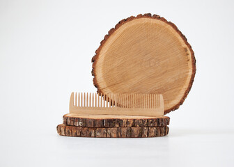 wooden comb on the stump