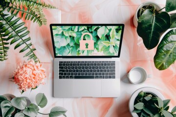 Business tech cybersecurity with antivirus netiquette for secure browsing, network system password privacy, app data protection, NoSQL node safety protocol database operations.