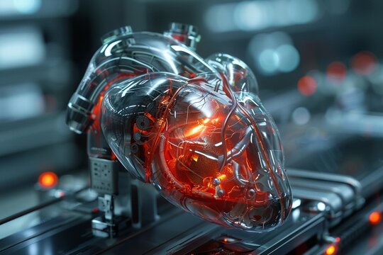 Enginepowered pacemakers integrated into hitech heart implants provide continuous cardiac support, clean sharp