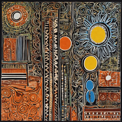 traditional thai art painting on wall