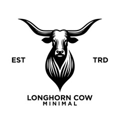 Longhorn cow simple flat logo icon design