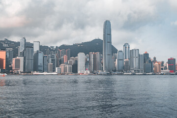 Naklejka premium Hong Kong Island skyline