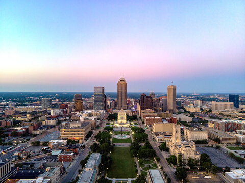 Downtown Indianapolis Sunset Dusk