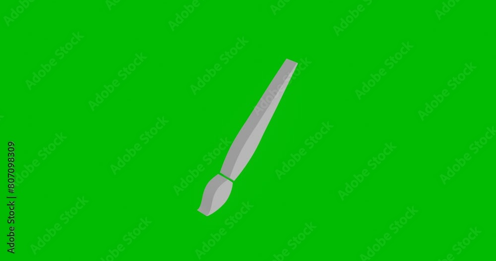 Poster animation of rotation of a white artistic brush symbol with shadow. simple and complex rotation. sea