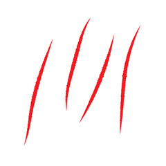 Bear paw claw marks, scratches of animal attack