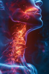 The silent battle of Laryngopharyngeal reflux, shown in a 3D, highlighting throat care and symptoms