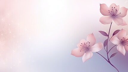 Soft gradient background with delicate floral elements