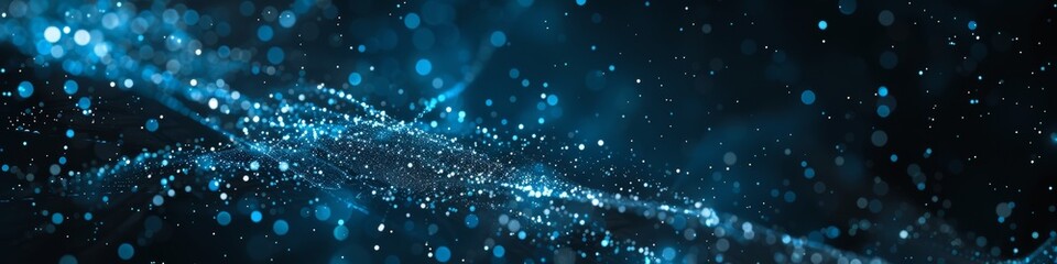 Illustration Abstract wave motion pattern and dynamic mesh line on dark blue background. Modern futuristic design for background or wallpaper. Digital cyberspace, high tech, technology concept