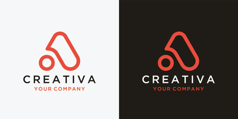 Initial A logo design technology