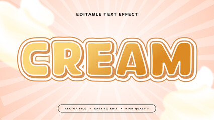 Yellow brown and peach cream 3d editable text effect - font style