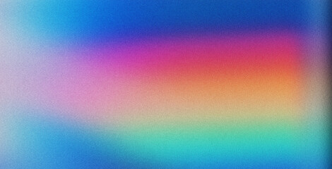 4K Beautiful color gradient background with noise. Abstract pastel holographic blurred grainy gradient banner background texture Colorful digital grain soft noise effect Nostalgia, vintage, retro
