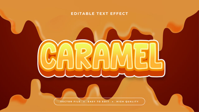Orange brown and yellow caramel 3d editable text effect - font style