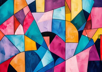 color pastel, colorful geometric background with irregular shapes, mosaic