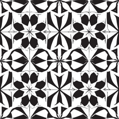 Morocco seamless pattern. Repeating black and white Morocco grid isolated. Repeated simple Moroccan mosaic motive. Arabic texture for design prints
