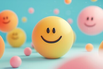 Fototapeta premium Happy Emoticons in a Cheerful Composition