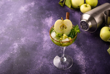Apple alcoholic cocktail or mocktail