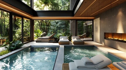 Luxurious Modern Spa Oasis Nestled in a Remote Forest Sanctuary