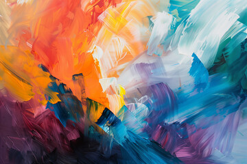 Beautiful abstract painting with vivid colors. Generative AI.