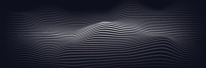 Naklejka premium Abstract digital wave of particles. Futuristic point wave. Technology background vector. Vector