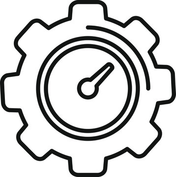 recommend clip art: Gear cog time duration icon outline vector. Clock plan. Fixed element