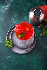 Fresh watermelon cocktail or mocktail