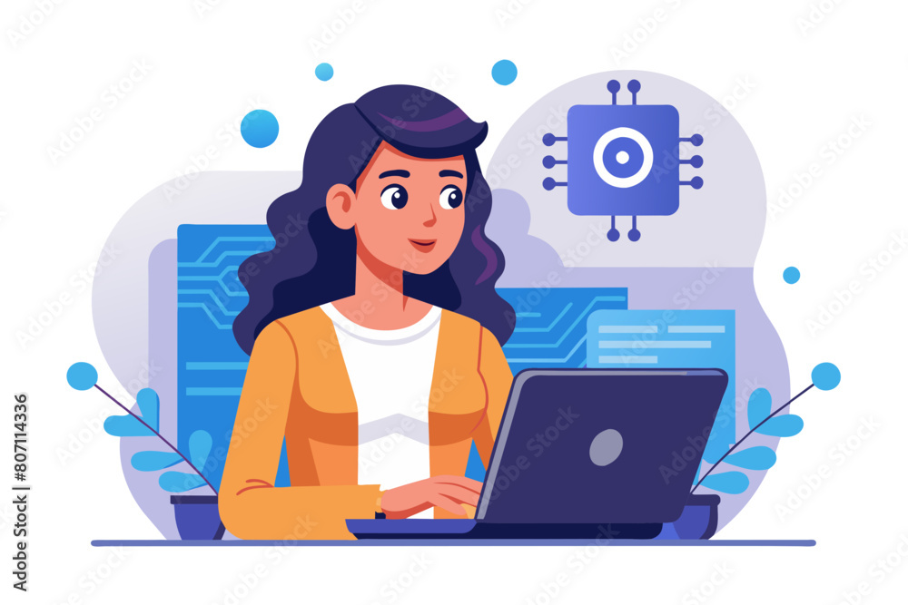 Poster working with ai artificial intelligence technology helping or support success work ai prompt enginee