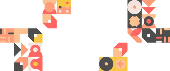 Abstract geometric pattern design in retro style. Vector illustration.