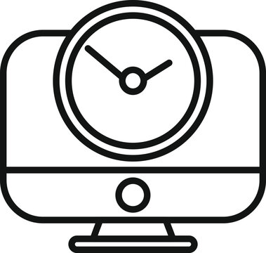 recommend clip art: Online contract duration icon outline vector. Meeting online. Business schedule