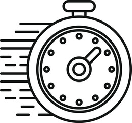 Fast duration of deadline icon outline vector. Digital hour. Help job schedule