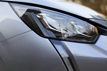 Close up of headlights of a car