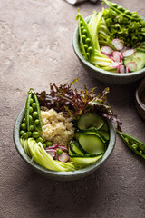 Vegan healthy green buddha bowl