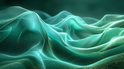 Obraz premium Green luxury Abstract wave dark background with light effect