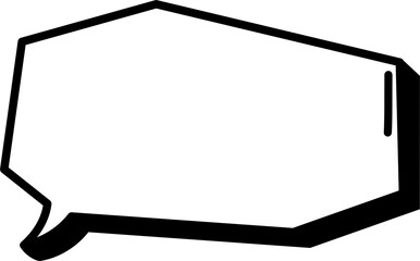 3d black and white color speech bubble balloon icon sticker memo keyword planner text box banner, flat png transparent element design