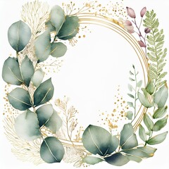 優雅な葉と金のフレーム