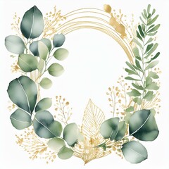 優雅な葉と金のフレーム