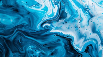 Abstract art with a blue paint background, exhibiting a liquid fluid grunge texture.