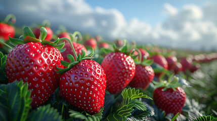 strawberries in the field