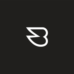 letter b abstract goose wings simple logo vector