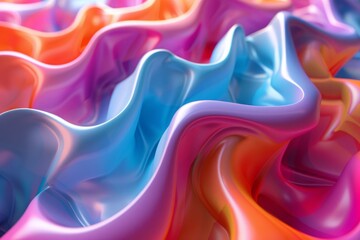 Fototapeta premium Vibrant Abstract Silk Waves