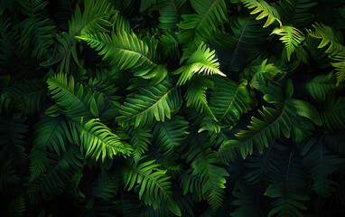 The background has fern leaves.