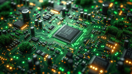 Electronics Circuit Board Machine Microprocessor Motherboard Processor, Integrated circuits, Capacitors, Resistances
