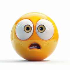 Shocked Emoji with Disbelief Expression on Yellow Background