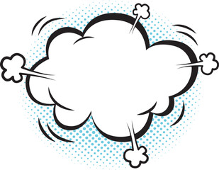 Comic speech bubble with cloud and halftone shadow, pop art style. © ahe555